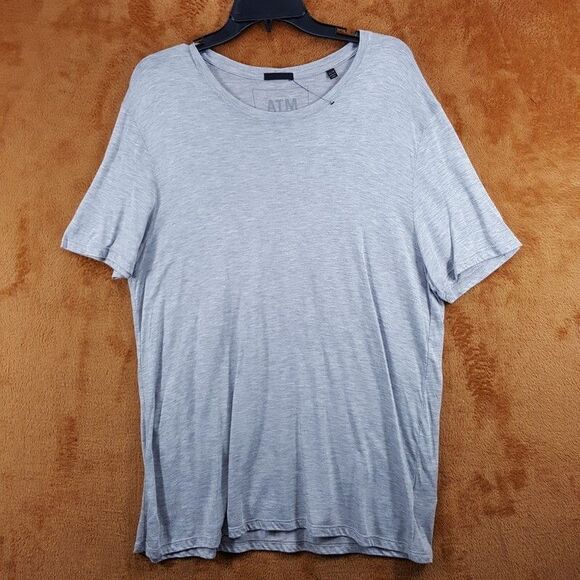 ATM Mens Shirt XL Gray Pullover Short Sleeve Super Soft 100% Modal Tee - Picture 1 of 7